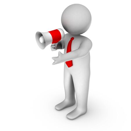 3d man with megaphone の写真素材