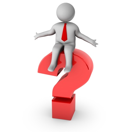 3d man on quest sign の写真素材