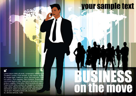 businessman on abstract background のイラスト素材