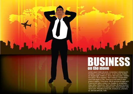 businessman on urban background のイラスト素材