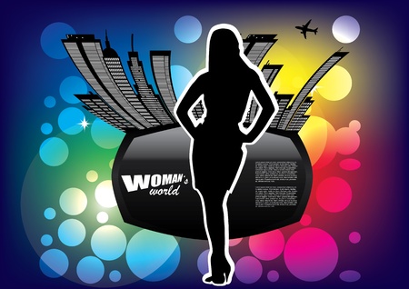 business person on abstract city background のイラスト素材