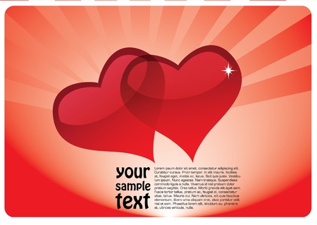 two glossy hearts background のイラスト素材