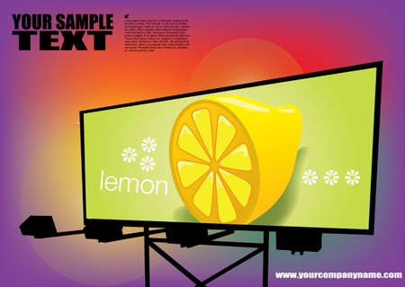 billboard with fresh lemon のイラスト素材