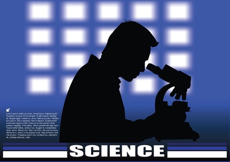 scientist on technical background のイラスト素材