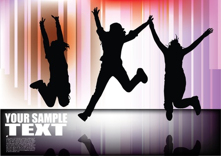 jumping happy people background のイラスト素材