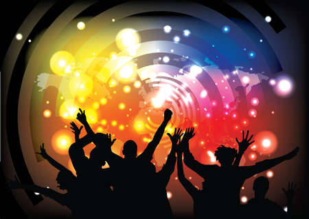 Party poster. Vector illustration. Eps10. abstract, accounting, adult, background, bubbles, business, businessman, career, celebrate, celebration, circles, concept, continents, ecstatic, excitement, finance, flash, galaxy, glow, guy, happiness, happy, higのイラスト素材