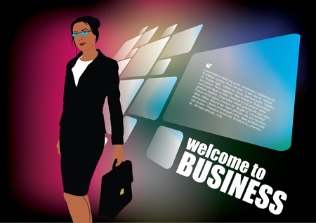businesswoman on modern background のイラスト素材