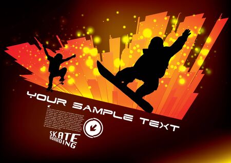 skateboarding background のイラスト素材