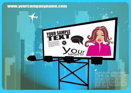 woman on billboardのイラスト素材