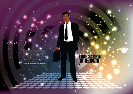businessman on technical background のイラスト素材