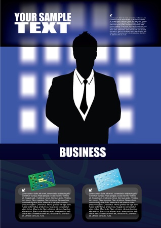 businessman on blue flash background のイラスト素材