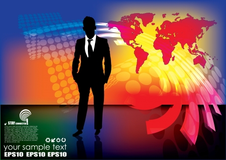 businessman on modern background のイラスト素材