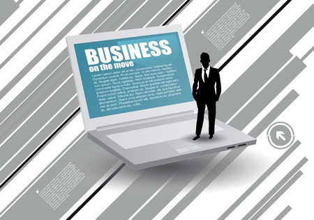 businessman on laptopのイラスト素材