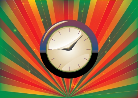 clock on decorative background のイラスト素材