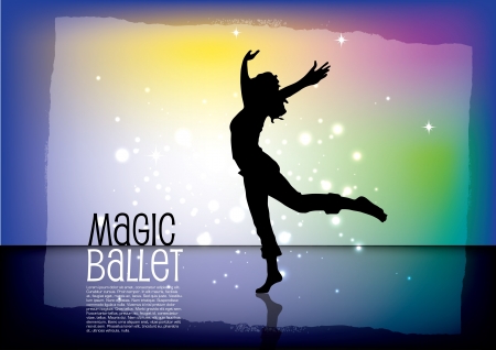 dancing woman tech background のイラスト素材