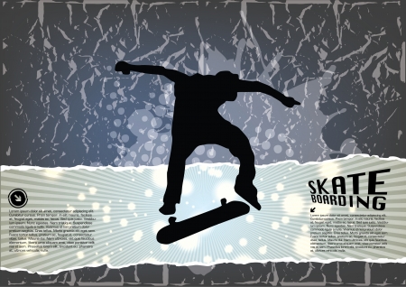 grunge skateboarding background のイラスト素材