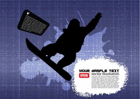 grunge snowboarding background のイラスト素材