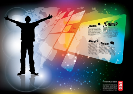 business person on digital background のイラスト素材