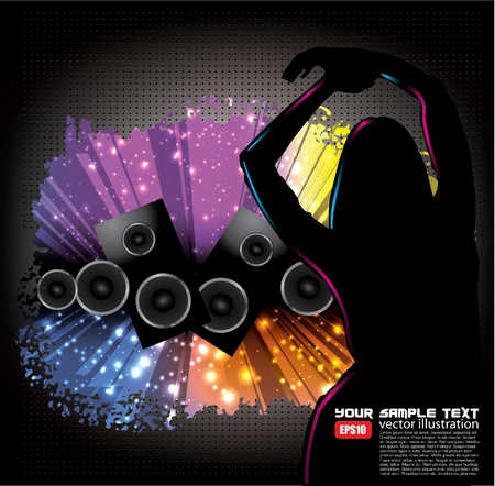 disco dancing girl  のイラスト素材