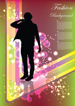 man on abstract background  のイラスト素材
