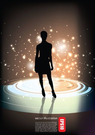 decorative woman on abstract background  のイラスト素材