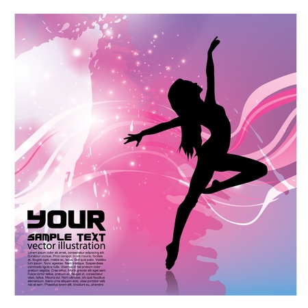 dancing woman magic background  のイラスト素材