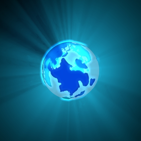 Glowing Blue Earth Globeの写真素材