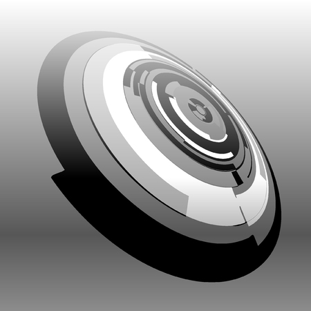 Futuristic Disc On Gray Backgroundのイラスト素材
