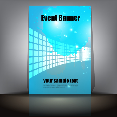 Blue Banner With Perspective Patternのイラスト素材