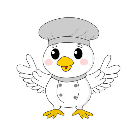 A chef chicken rooster cockerel cartoon character mascot doing a chefのイラスト素材