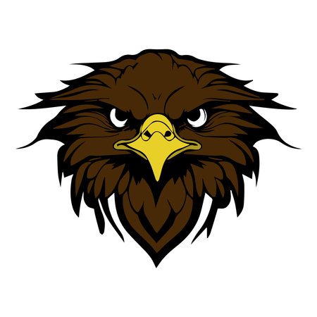 Eagle head brown logo isolated on white backgroundのイラスト素材
