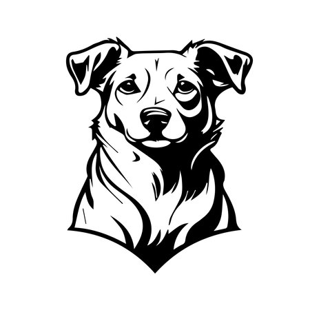 Dog Head Black Icon logoのイラスト素材