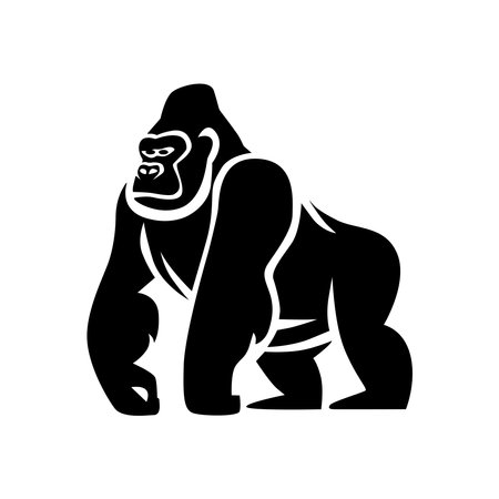 Gorilla Silhouette Logoのイラスト素材