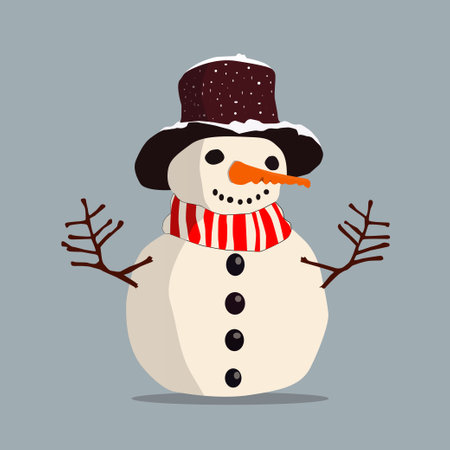 Snowman vector illustration isolated backgroundのイラスト素材