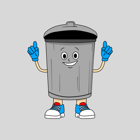 Recycle Bin Cartoon Mascot Characterのイラスト素材