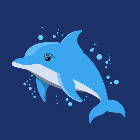 dolphin animal cute cartoon isolatedのイラスト素材