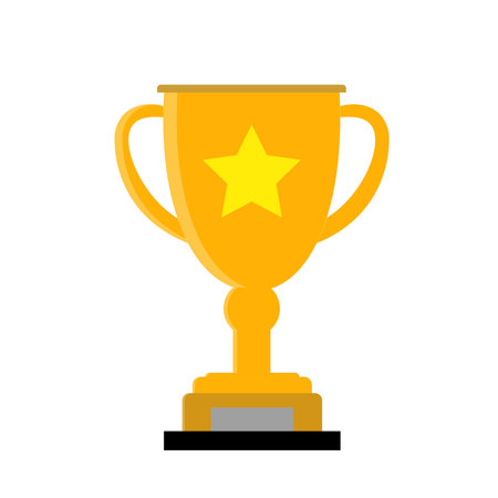 First prize gold trophy icon,prize gold trophy, winner, first prize, vector illustration and iconのイラスト素材