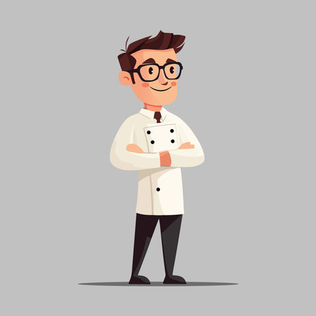 Vector of full body doctors with flat character design styleのイラスト素材