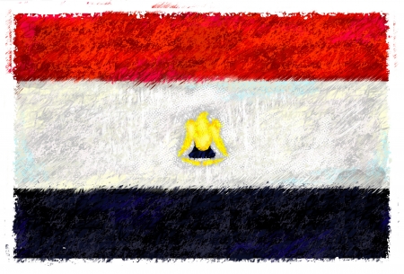 Drawing of the flag of Egyptの写真素材
