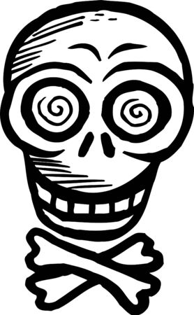 Black and white skull and crossbonesの写真素材