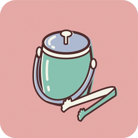 Illustration of an ice bucket on a pink backgroundの写真素材