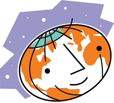 Smiling world globeの写真素材