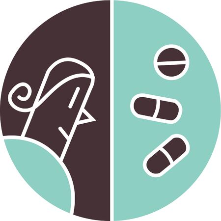 Woman with pillsの写真素材