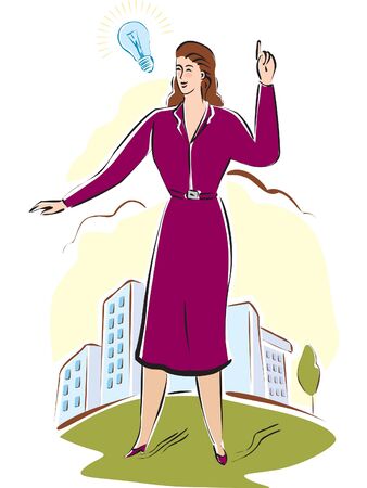 A business woman with an ideaの写真素材