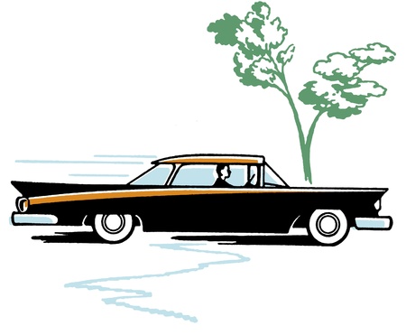A vintage illustration of a classic carの写真素材