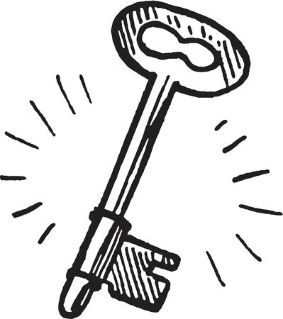 A black and white version of a keyの写真素材