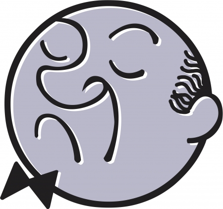 Angry round faced manの写真素材