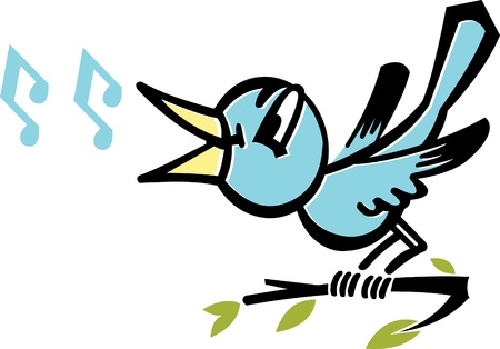 A bird tweetingの写真素材