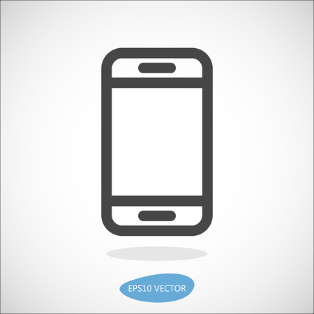 Smartphone Icon - Isolated Illustration. Simplified line design.のイラスト素材