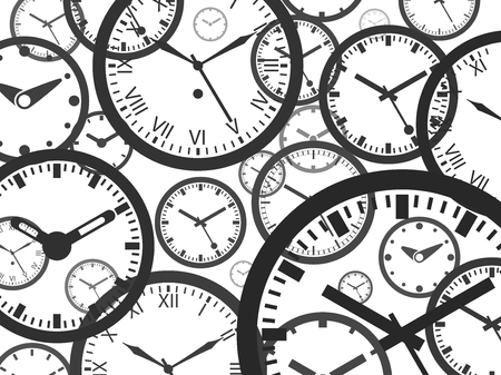 Clock Background - Outline Vector Illustration. Time theme. Simplified Lines Design.のイラスト素材